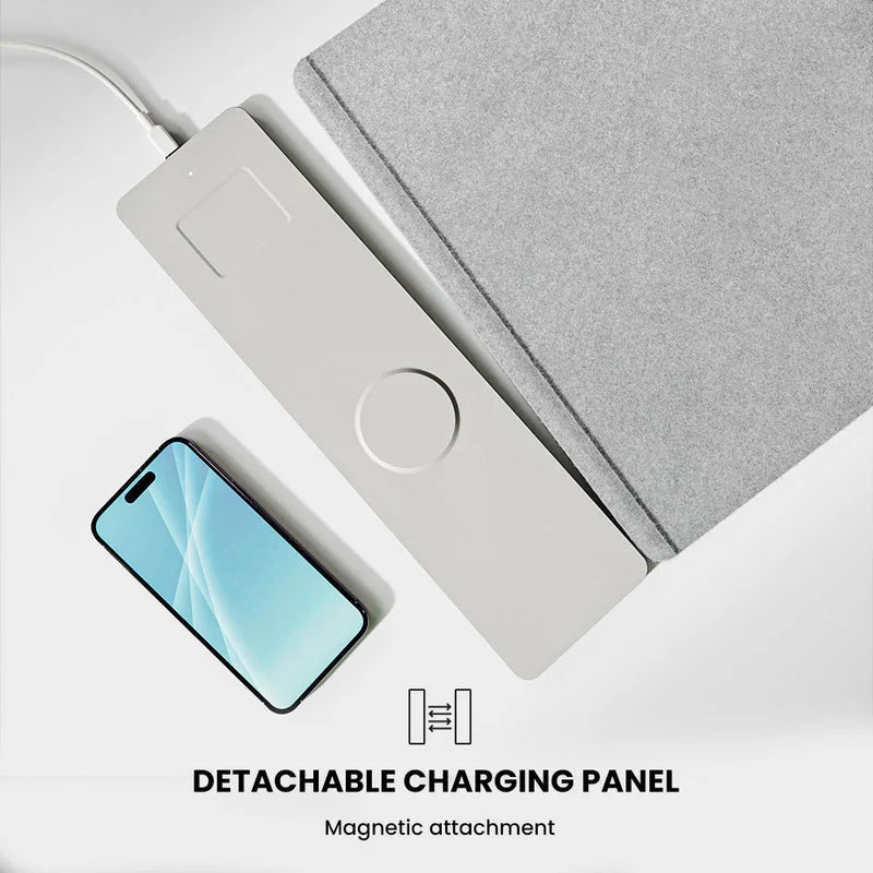 Office Decor Accessories Fast 15W Wireless Charging Mat Desktop Leather Mouse Pad