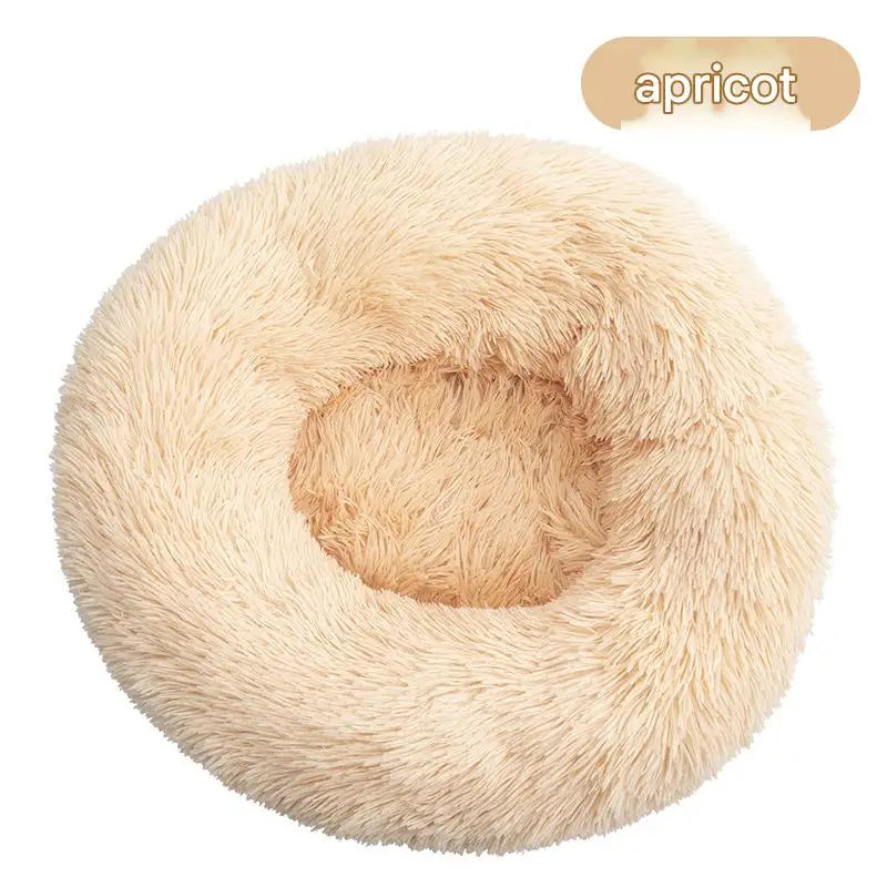 Luxury Fluffy Cushion Plush Soft Donut Dog Bed Accessories Washable Calming Sofa Camas