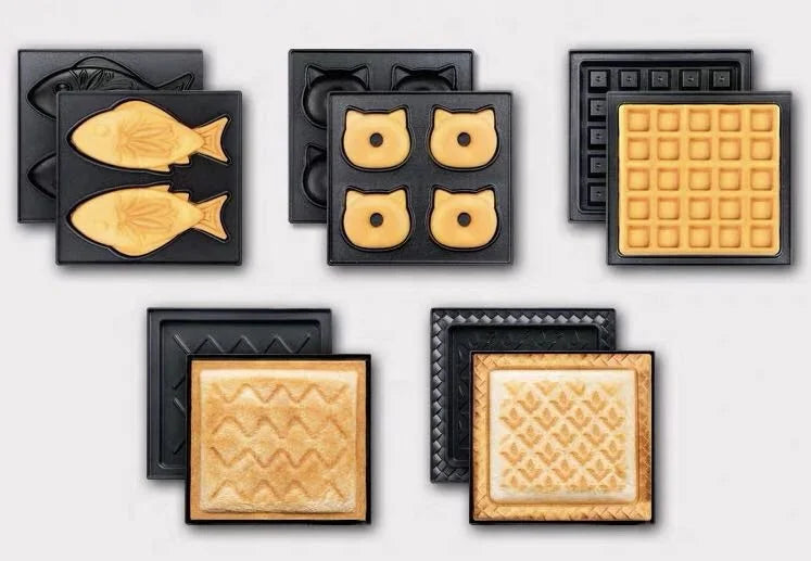 Home Appliance Interchangeable Mini Waffle Sandwich Fish Maker