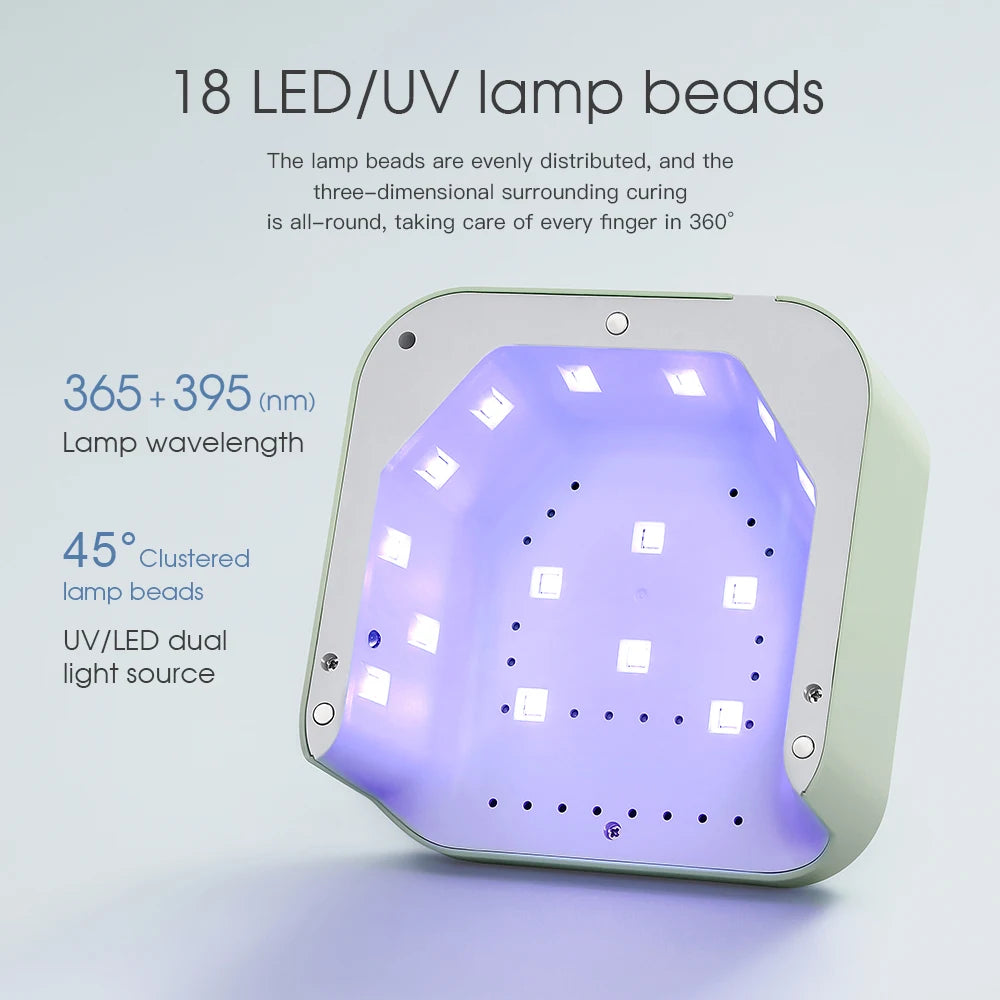 MR NAIL Quick-Drying UV Small Square LampVanilla Green LED Phototherapy Nail Art Tool