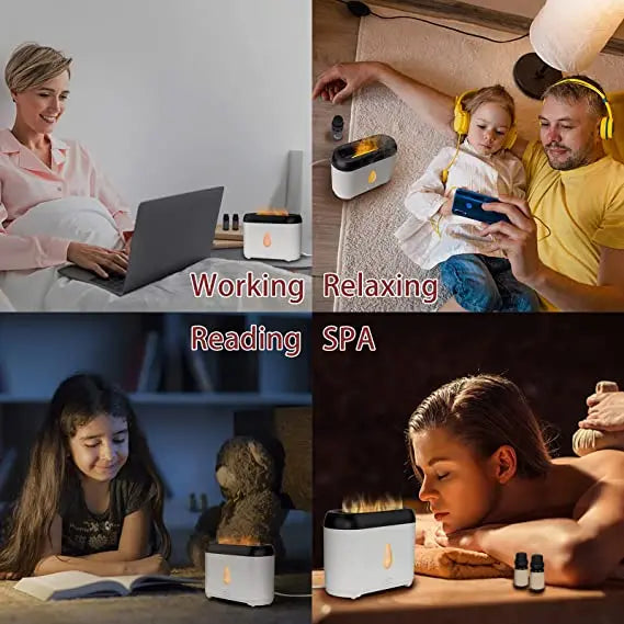 New Designed Launched Led Flame Aroma Oil Diffuser Air Humidifier