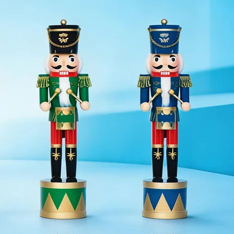 Handmade Traditional Wood Christmas Nutcracker King Soldier Doll Three-Piece Small UV