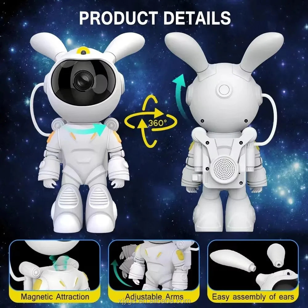 Kids Star DIY Projector Night Light 360 Adjustable Design Astronaut Nebula Galaxy