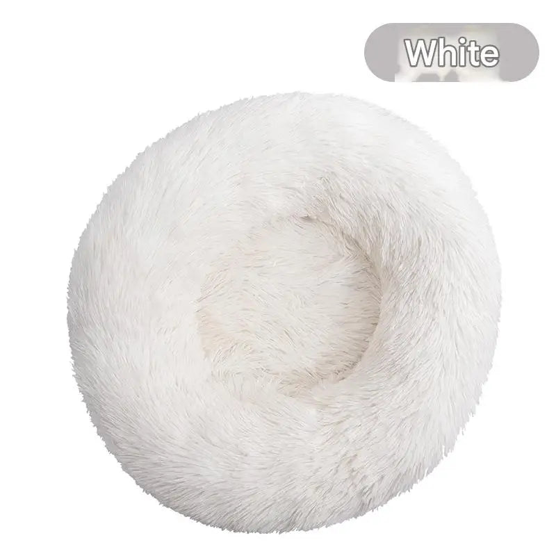 Luxury Fluffy Cushion Plush Soft Donut Dog Bed Accessories Washable Calming Sofa Camas
