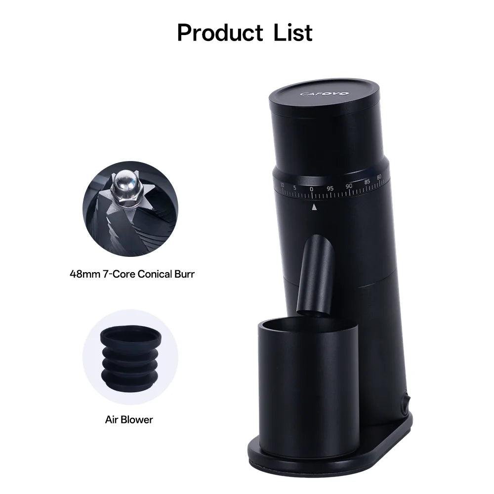 Automatic Electric Stainless Steel 48mm 7-Core Conical Burr Home Single Dose Coffee Bean