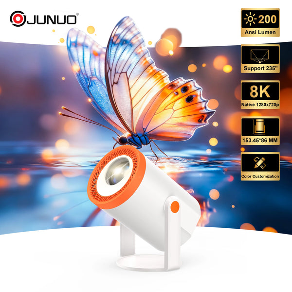 Turn1 Allwinner 723 Mobile Android 14 LED Mini Projector 235 Inch 5G WiFi Home Theater