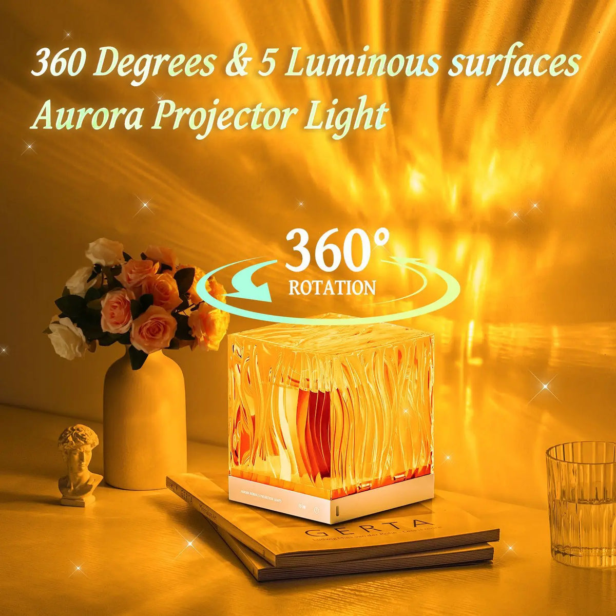 Modern RGB Color Changing Crystal Table Lamp New Smart Aurora Kids Night Projector LED