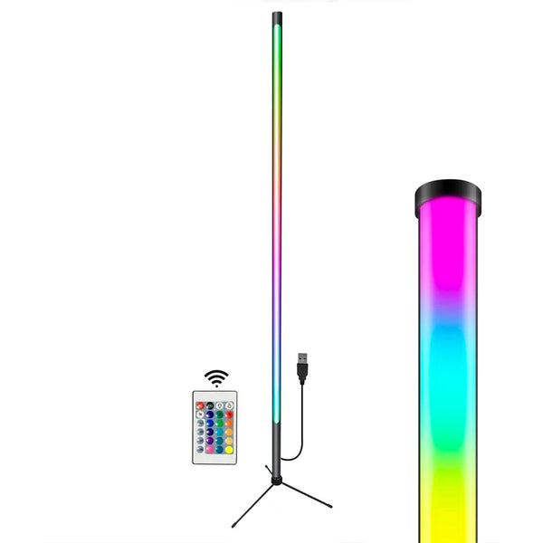 Modern Floor Lamp RGB Color Changing Led Corner Light with Remote Dimmable Minimalist