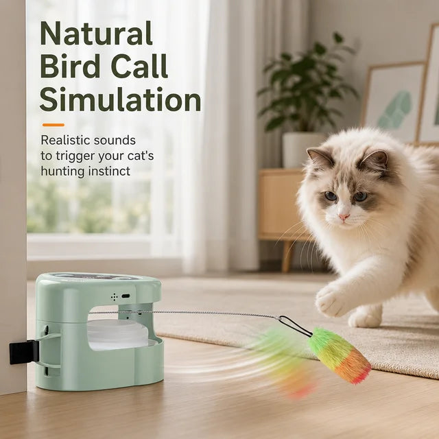 Luxury Interactive Electric Cat Toy with Remote Control and Bird Chirping SoundsPet