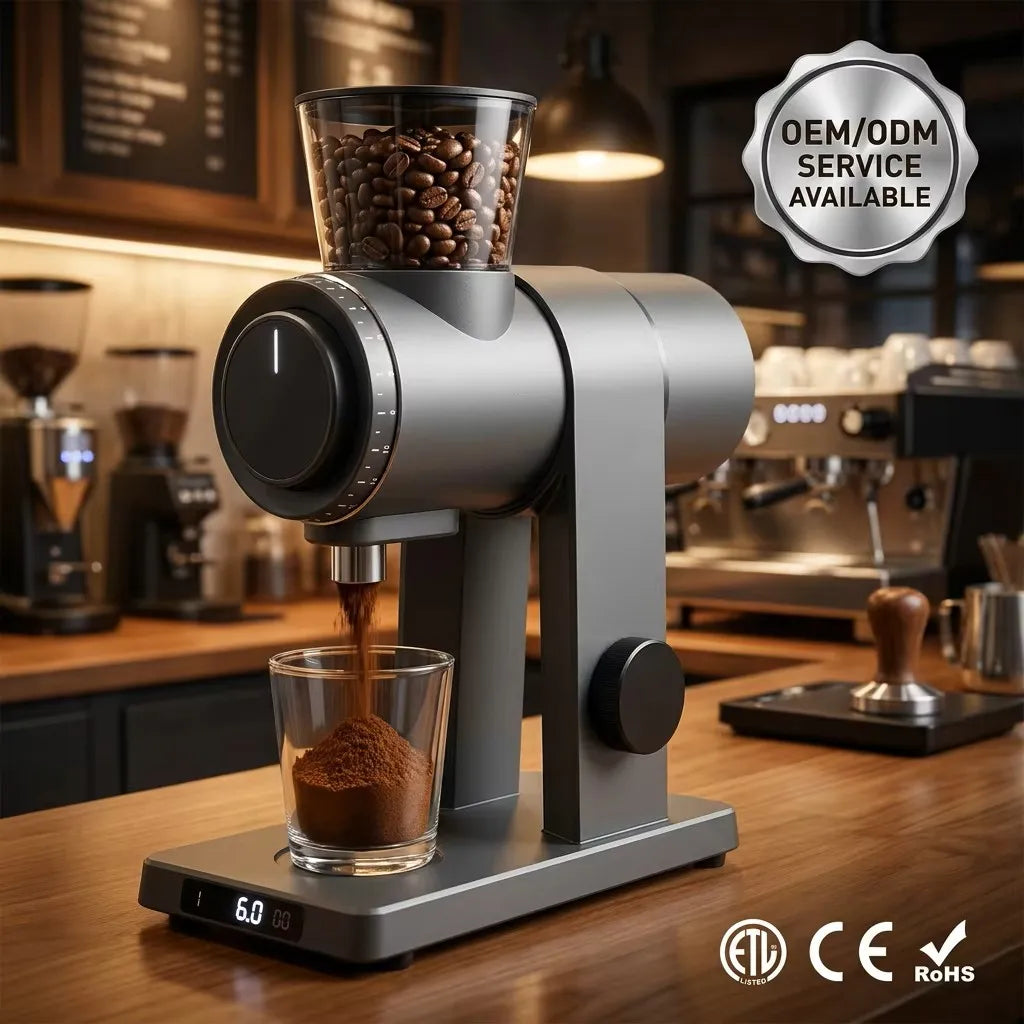 Burr Coffee Bean Grinder with 16 Precise Grind Settings Stainless Housing for Drip French