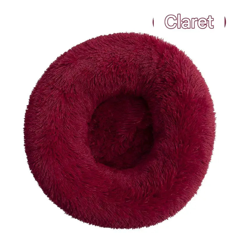 Luxury Fluffy Cushion Plush Soft Donut Dog Bed Accessories Washable Calming Sofa Camas