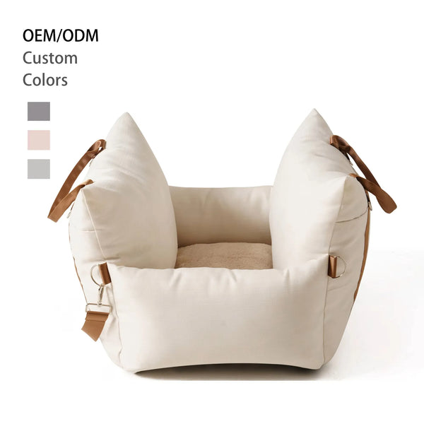 Luxury Custom Solid Sustainable Nylon Small Medium Rectangle Dog Car Seat Pet Sofa Bed