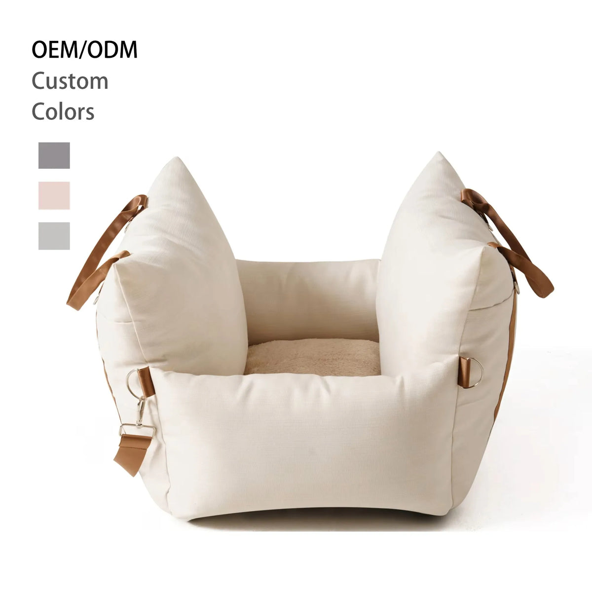 Luxury Custom Solid Sustainable Nylon Small Medium Rectangle Dog Car Seat Pet Sofa Bed