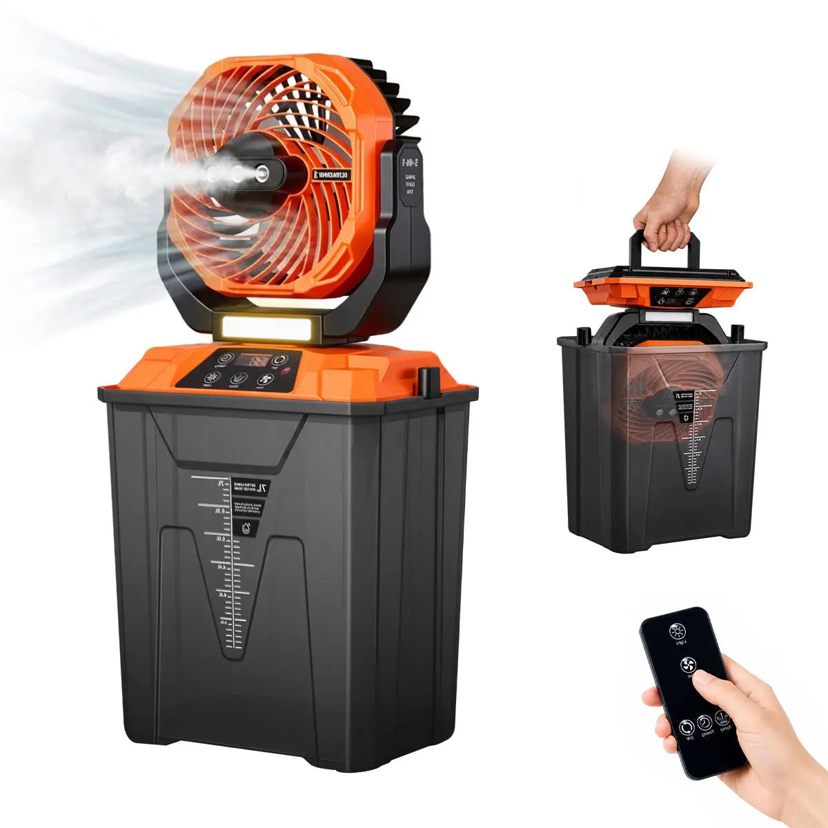 Outdoor Camping Fan Electric Long Battery Life Rechargeable Oscillating Silent 20000mAh