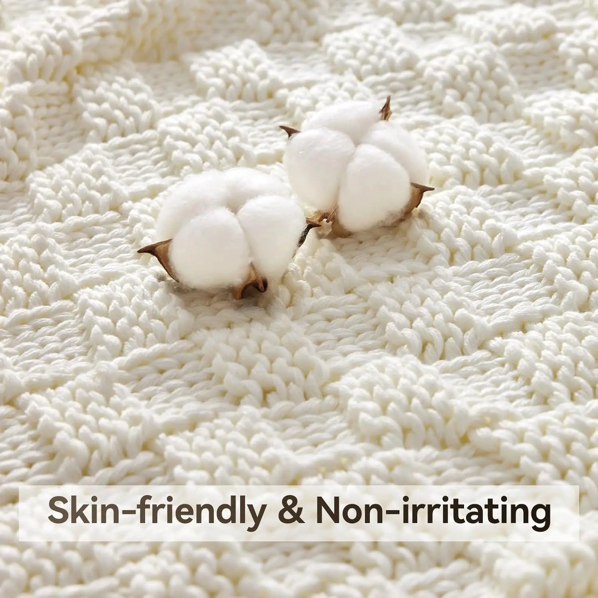 Polyester Knitted Blanket Adult No Beads Heavy 48 X 72'' Breathable Chunky Knit Cooling