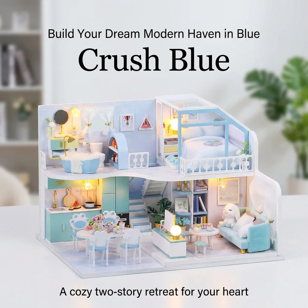 Educational Mini Doll House DIY Craft Kit Unisex Handmade Houses 1:24 Scale 3D Wooden