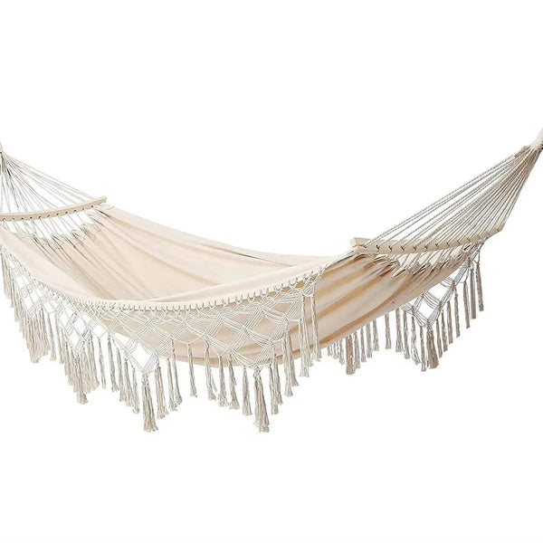 Tassel Hammock Outdoor Anti-Side-Tipping Thickened Canvas Princess Style Hanging Outdoor