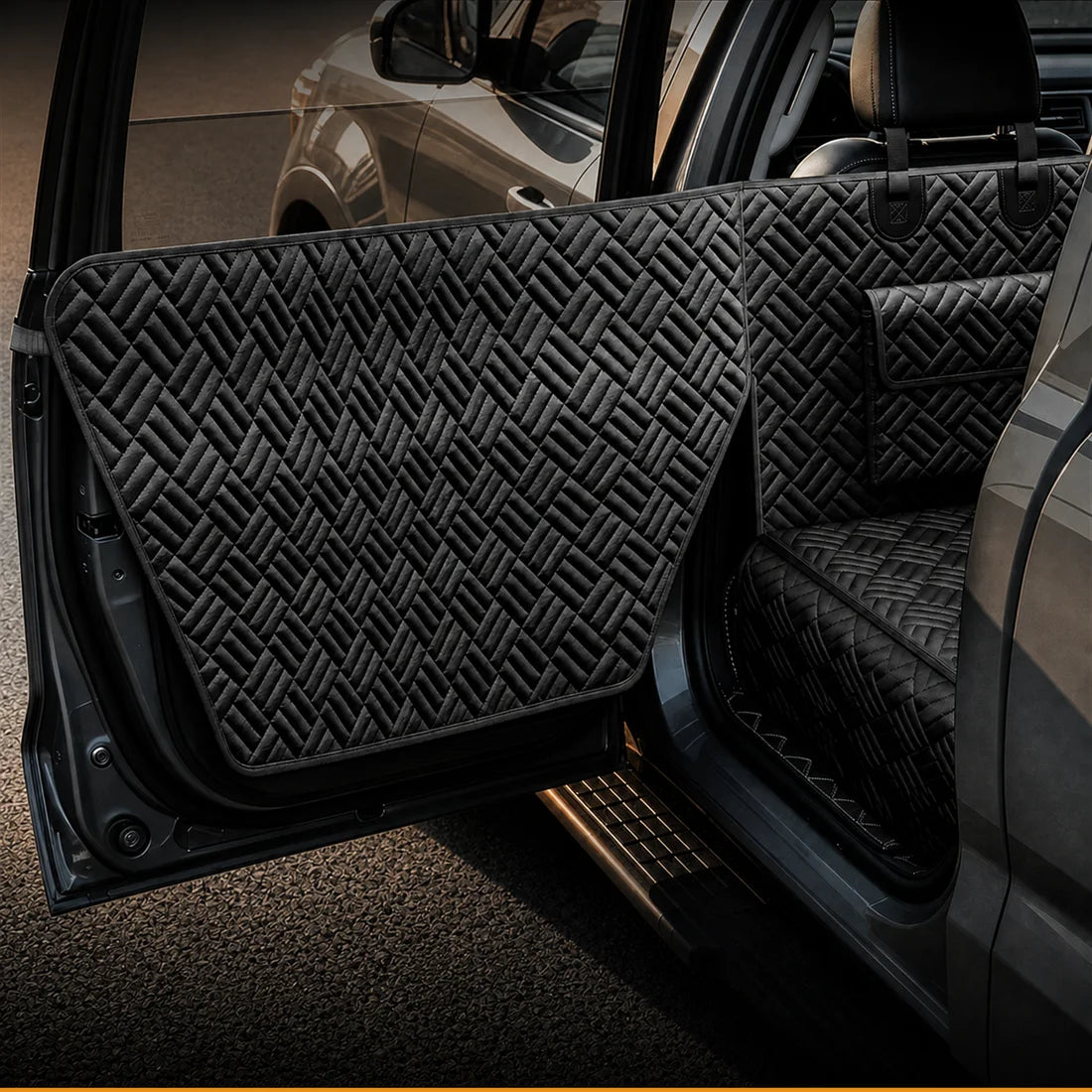 Pet Car Seat Cover Waterproof Foldable Dog Car Hammock with Mesh Window Storage Pocket