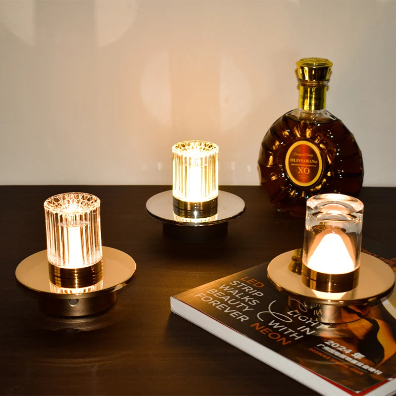Nordic Modern Cordless Rechargeable Battery Table Light Touch Dimmable Decorative LED