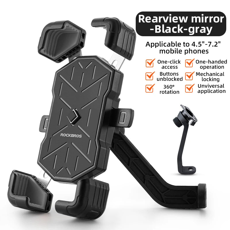 Bicycle Phone Holder Mount 360 Degree Adjustable Fit for 4.5-7.2 Inch Bike Handlebar Cell