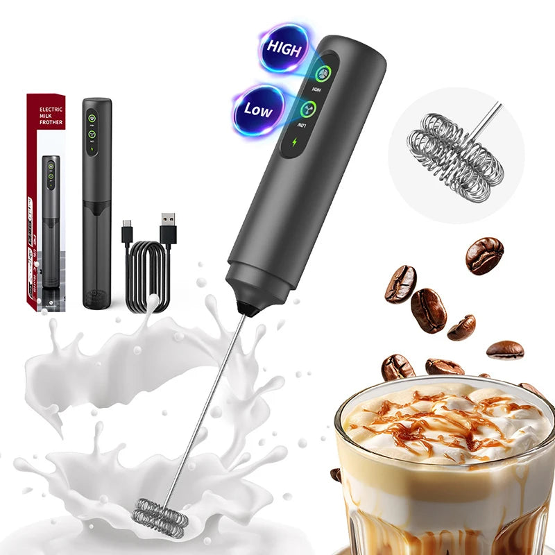 Compact Handheld Electric Milk Frother Easy Clean Portable Professional Coffee Foam Mixer
