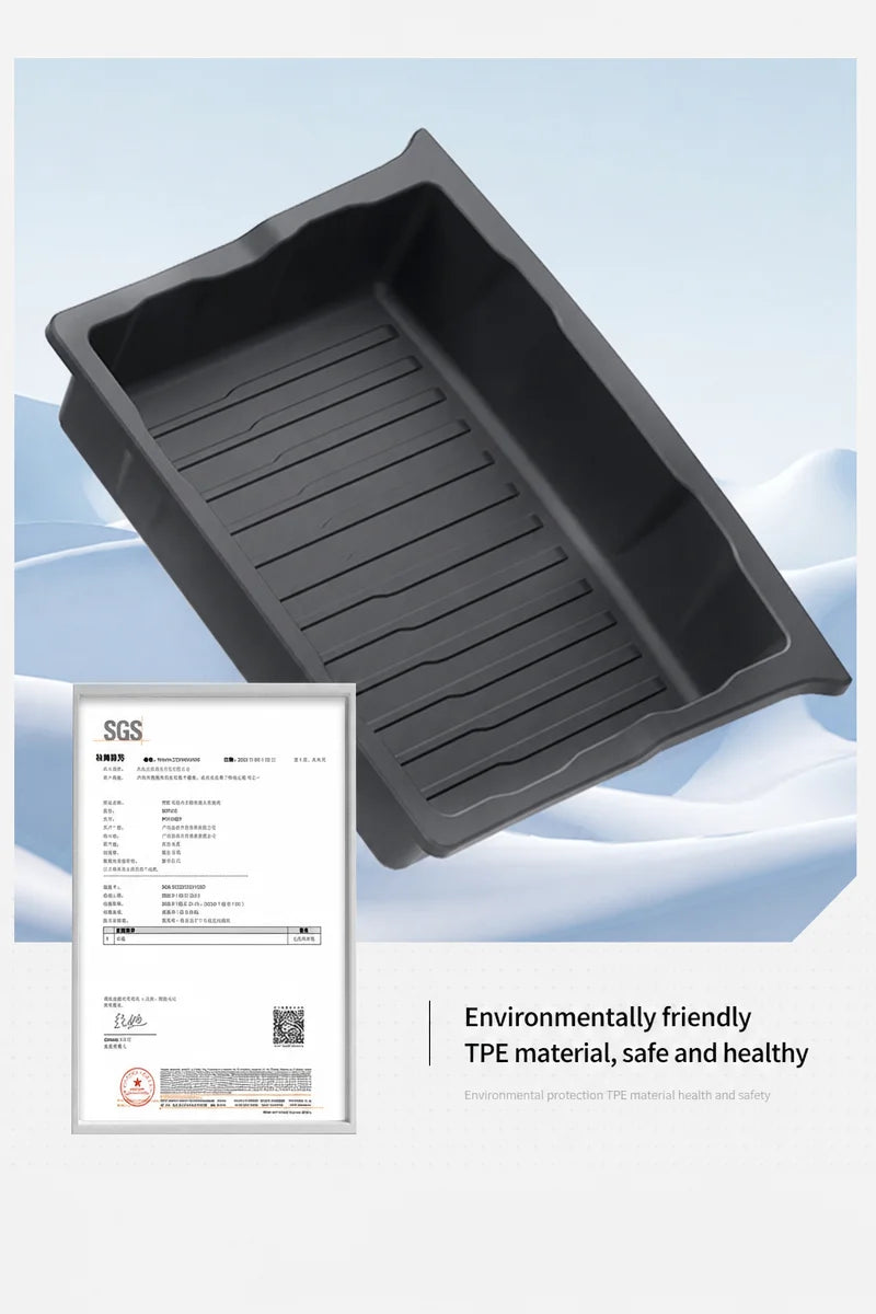 TPE Front Seat Car Seat Gap Filler Cup Holder Storage Box Tesla Model X Under-Seat