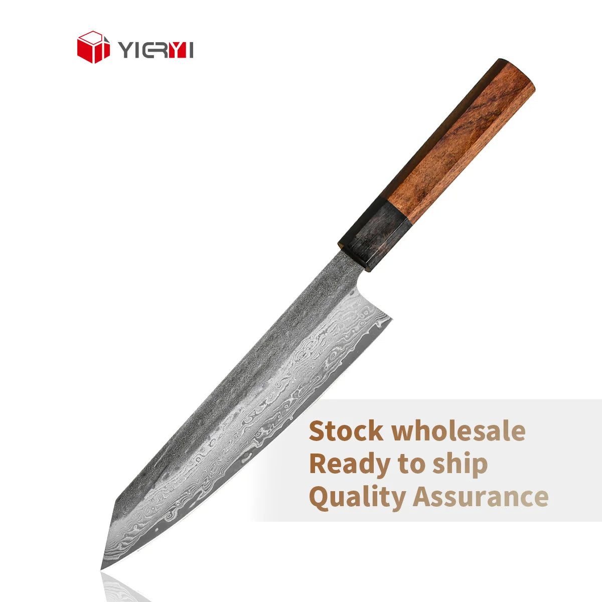 Professional Japanese Style Damascus Steel Kiritsuke Chef Knife Set 2-Piece Kitchen Tools
