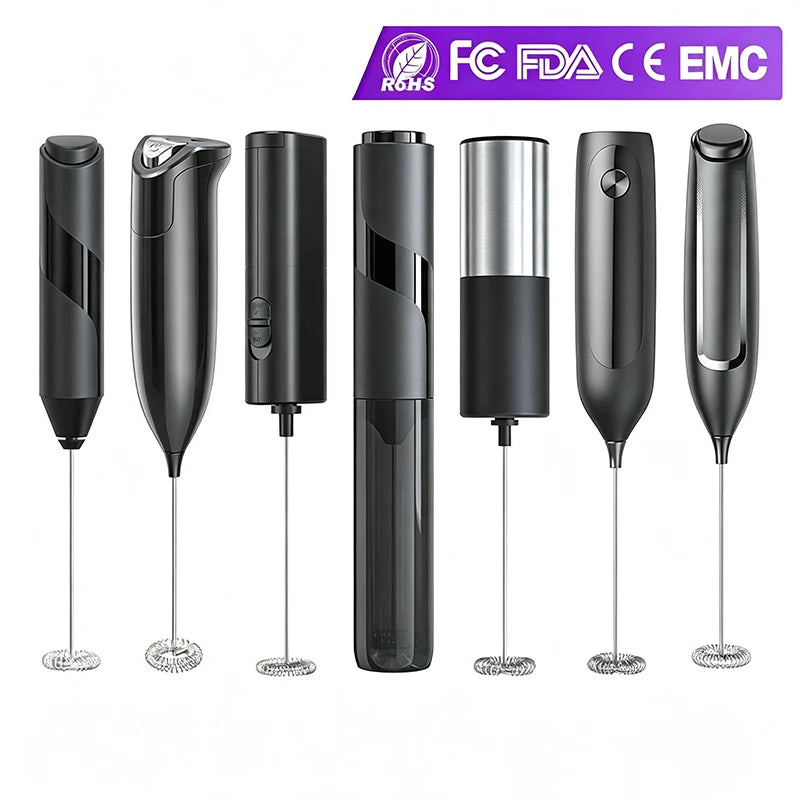 Compact Handheld Electric Milk Frother Easy Clean Portable Professional Coffee Foam Mixer