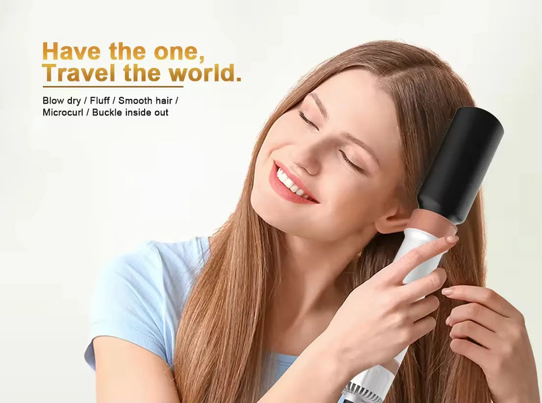 2 in 1 One-Step Hot Air Brush, Professional Salon Hair Dryer Brush Multifunctional Fast