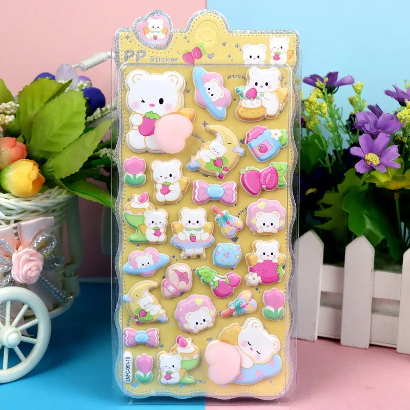 Cute Cartoon Animal Phone Decals, Squishy Adhesive Stickers