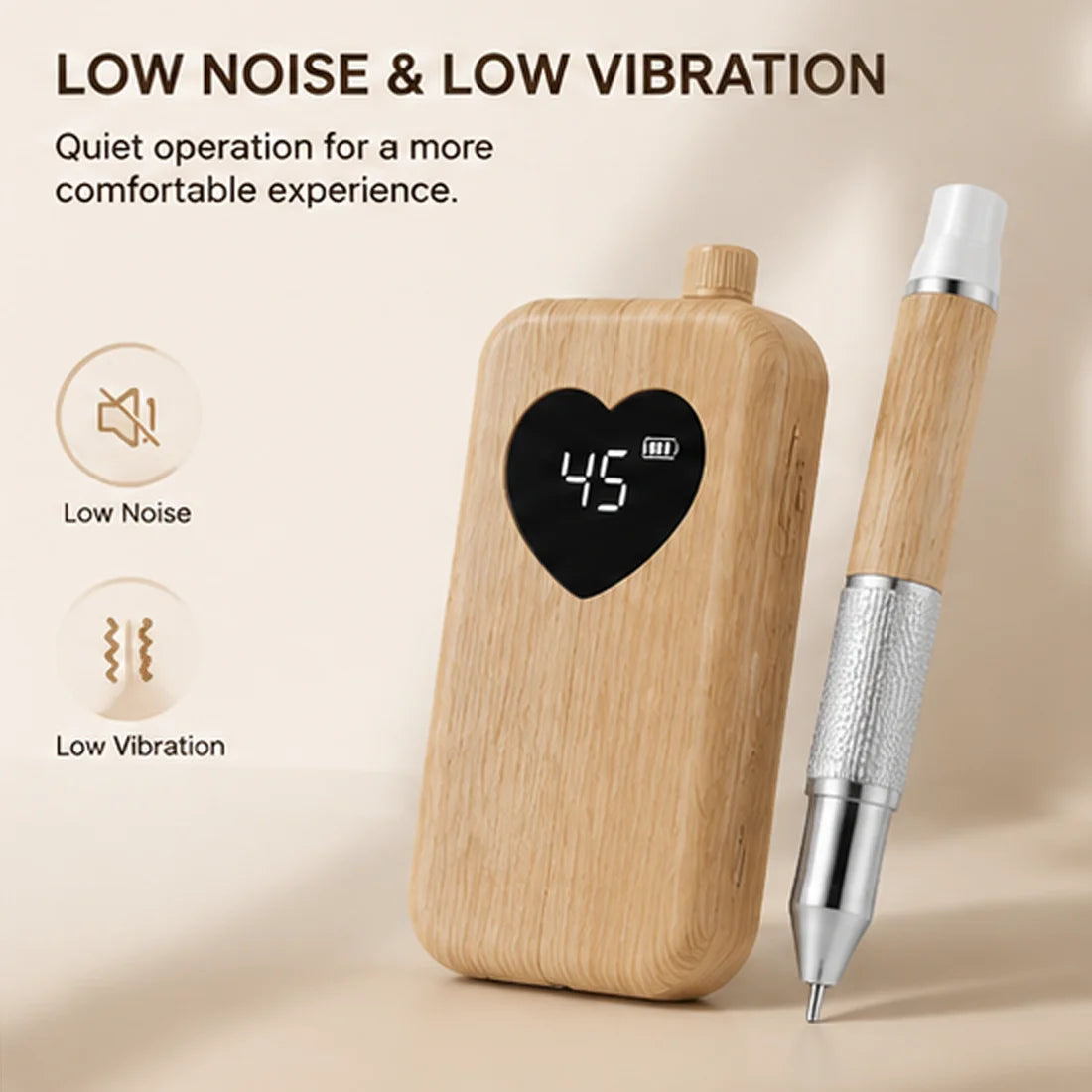 New Nail Grinding Machine 45000RPM Brushless Motor Stainless Steel Wood Grain Nail
