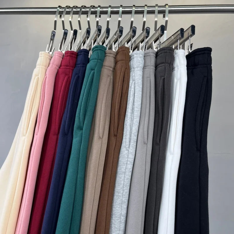 400g Custom Designed Fleece Sports Pants Lined Casual Leggings with Drawstrings