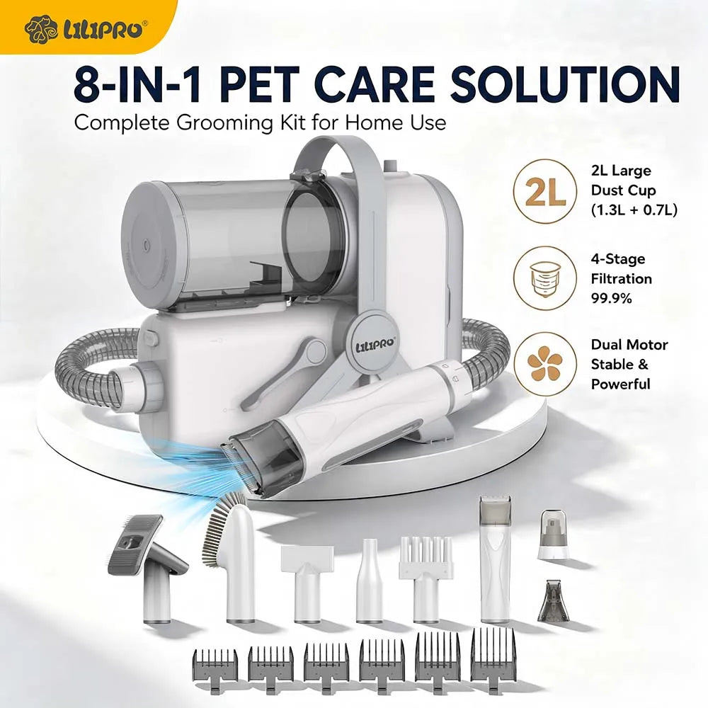 PD900 Professional 3 in 1 High Power Pet Vacuum Cleaner Grooming Set Cordless Dog Hair