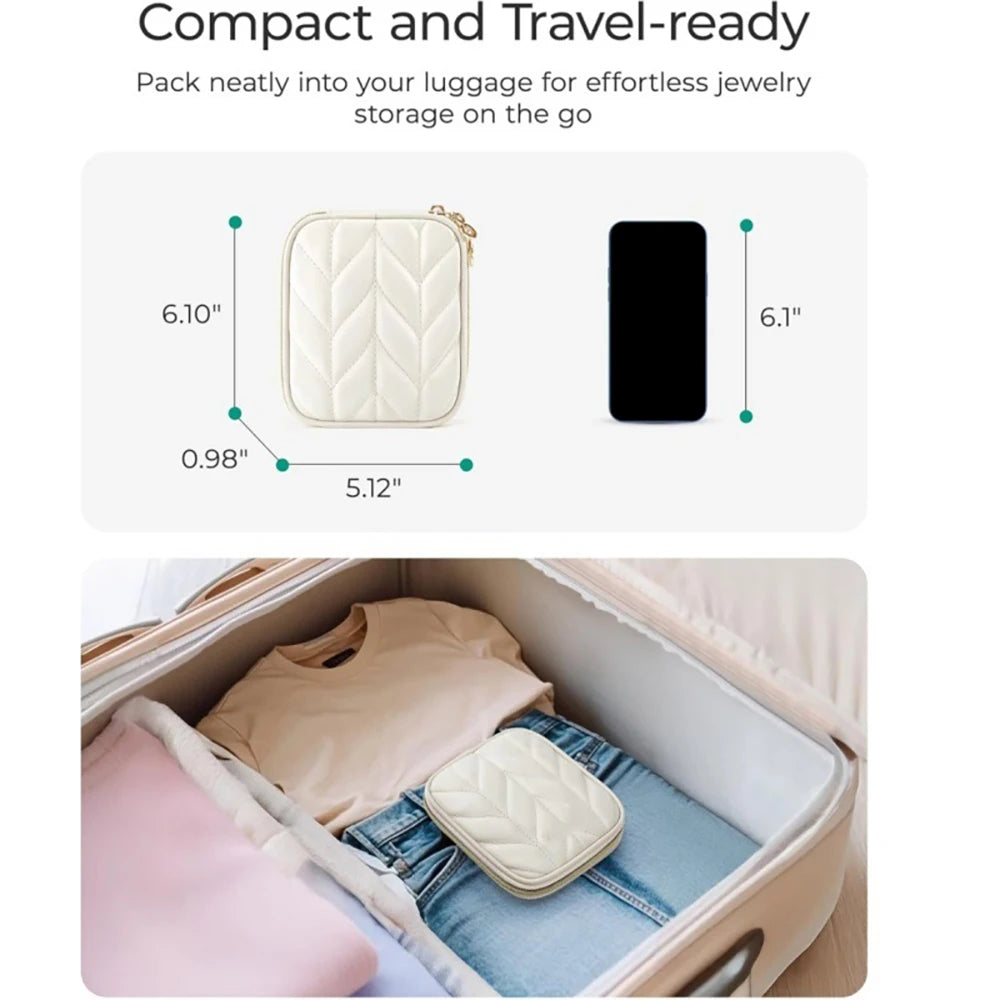 Portable Travel Jewelry Case Organizer Small Mini Jewellery Pouch Compartments