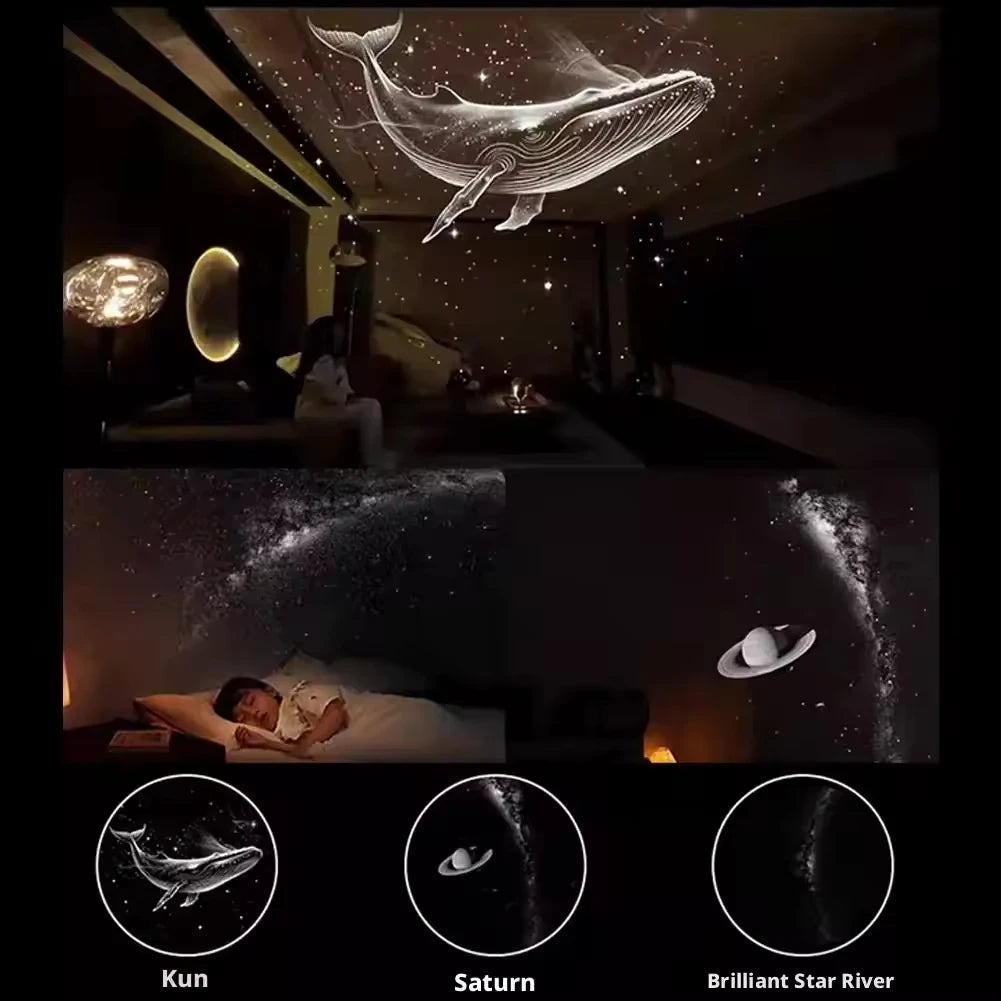 USB Mini Night Light Projector, Ocean and Starry Sky Films for Car or Bedroom
