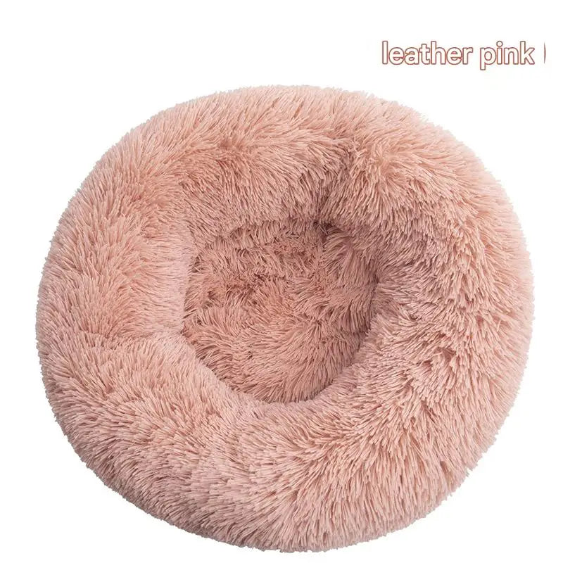Luxury Fluffy Cushion Plush Soft Donut Dog Bed Accessories Washable Calming Sofa Camas