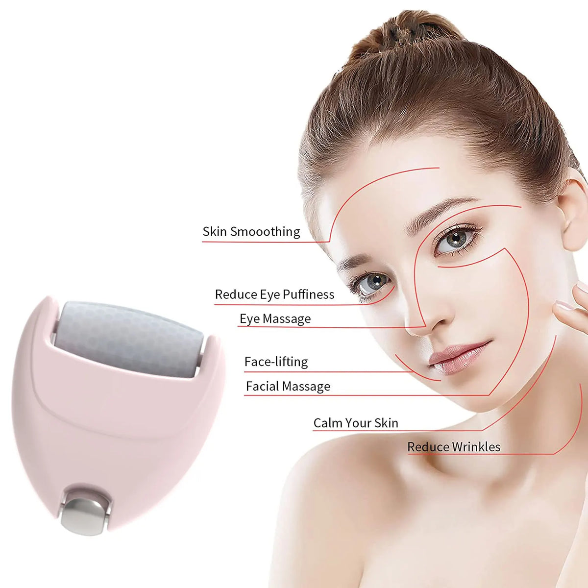 Mini Stainless Steel Face and Eye Roller, Ice Cube Facial Massager
