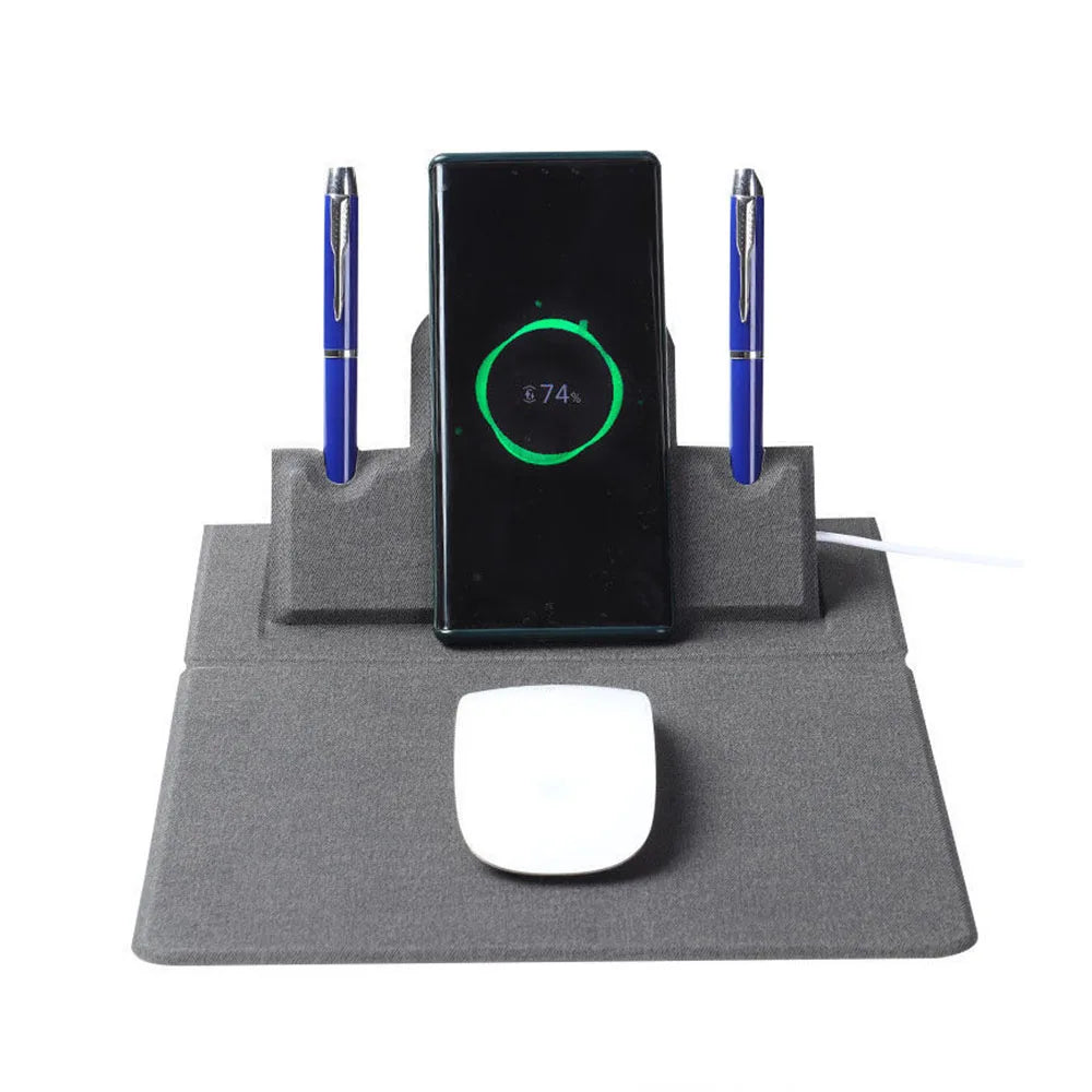 LG6041 Top Sale Office Style Custom Personalized 10W Fast Wireless Charge Mouse Pad Desk