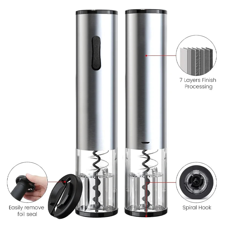 Corkscrew Automatic Wine Bottle Opener with USB Charging Cable Rechargeable Stainless