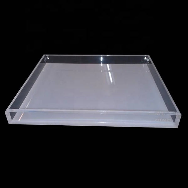 Fashion Customize Table Top Clear Acrylic Jewelry Makeup Organizer Service Tray Printing