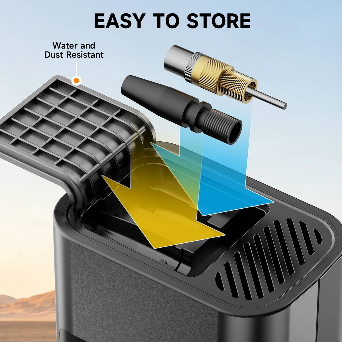 3000mAh Wireless Air Pump Tire Inflator 19mm Cylinder 150 PSI Digital Display Auto Stop