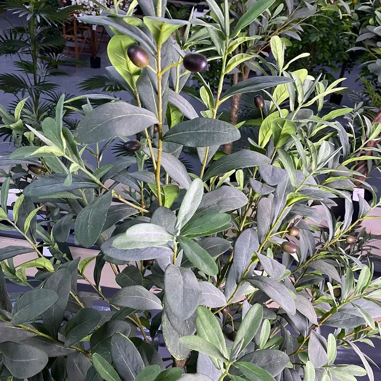 Plantas-Artificial Office Decor Large Faux Olive Trees with Fruit in Pot