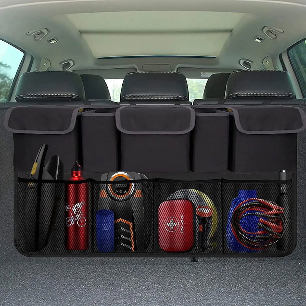 Backseat Hanging Organizer Car Organizer With 8 Large Storage Bag for SUV Trunk Space