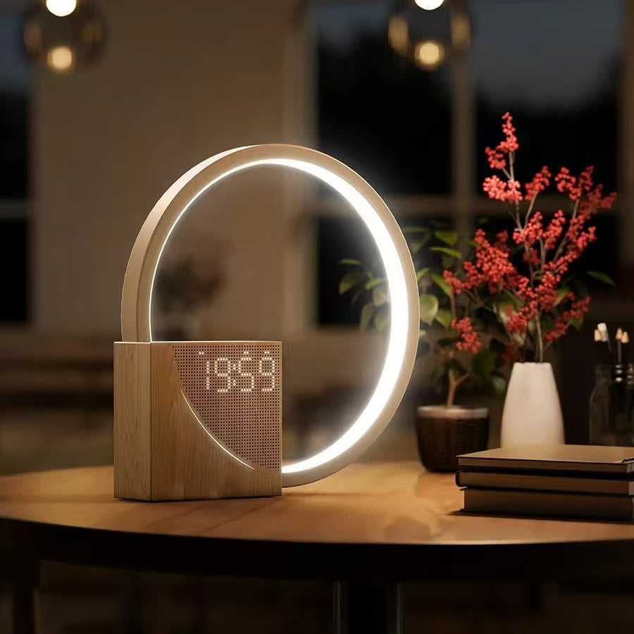Touch Dimmer Led Bedside Lamp with White Noise Machine and USB Charging Wake Up Light