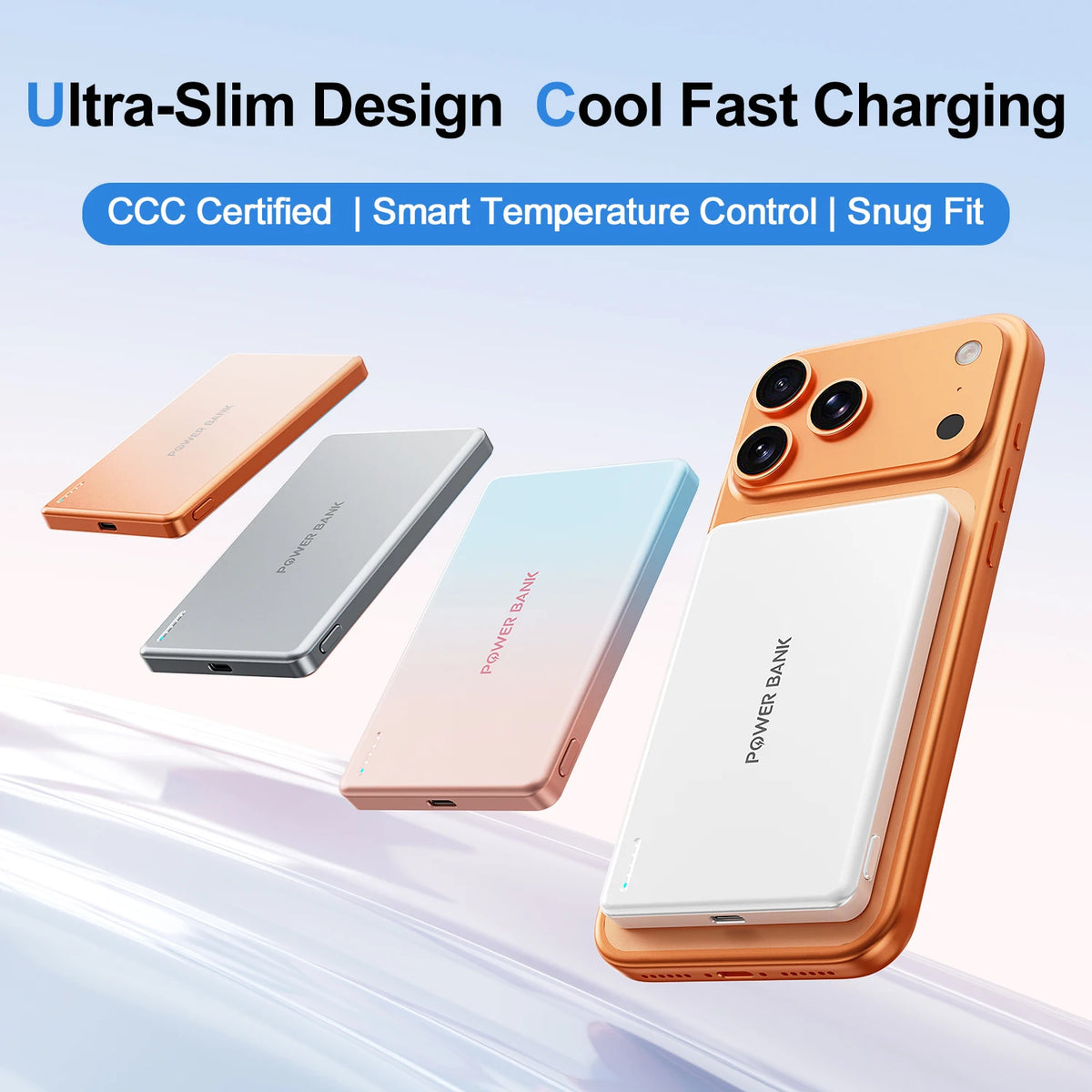 Fast Charging Magnetic Power Bank 5000mah Phone Charger 15 W Ultra Slim Powerbank