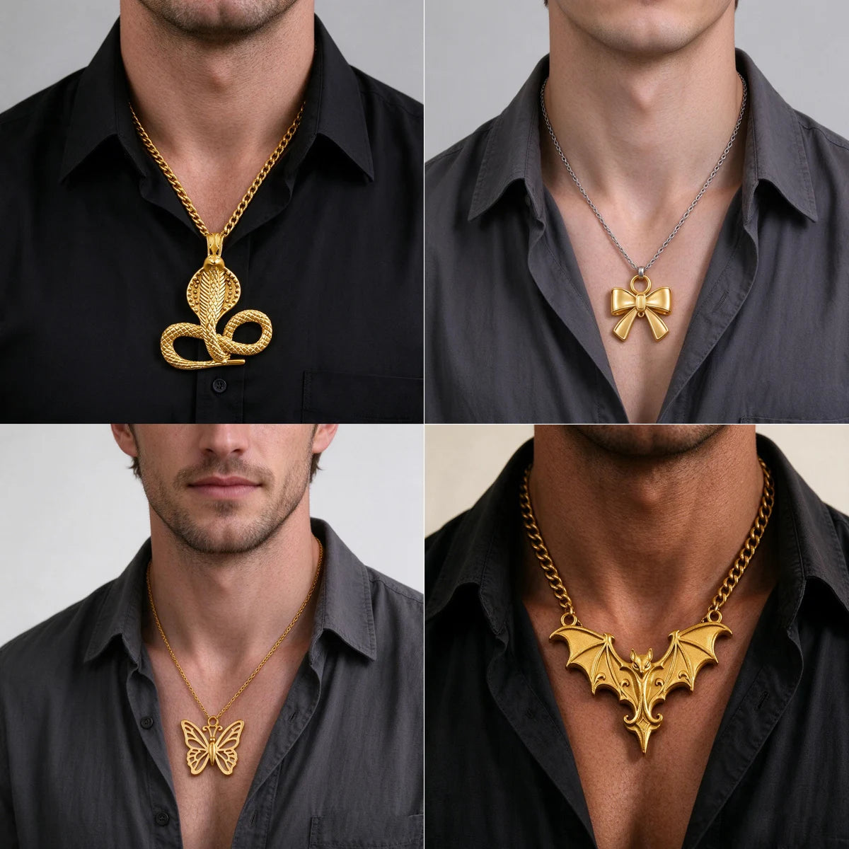 Custom Stainless Steel Pendant Necklace 18K Gold Plated Waterproof Non Tarnish