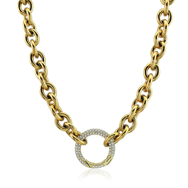 New Waterproof Stainless Steel 18K Plated Necklace Fashion Exquisite Zircon Link Necklace