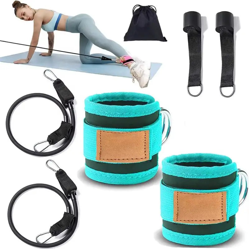 6 Pcs Set TPE Loop Resistance Bands Ankle & Leg Exercise Band for Speed Training