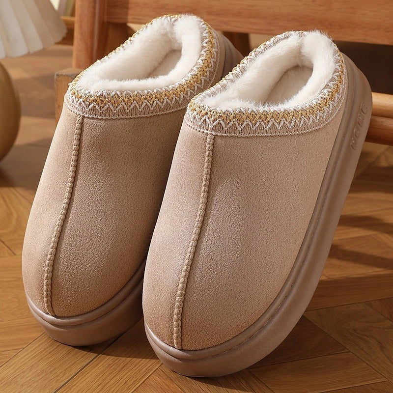 Soft Faux Suede Fur Slippers Indoor Home Shoes Cute Female Fuzzy Women Men Four Seasons