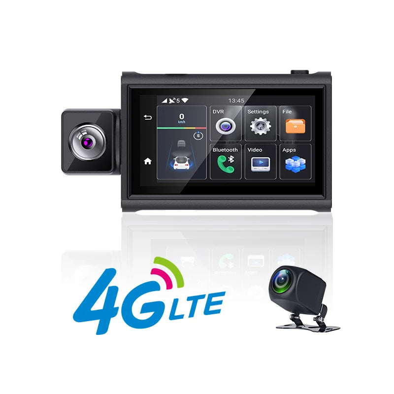 4G Dashcam with SIM Card Front and Rear Live Streaming ADAS WiFi GPS Navigation Android